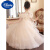 迪士尼（Disney）儿童主持钢琴演出礼服2023新款香槟色高端洋气女童生日礼服公主裙 香槟色(W2-123) 150cm(150cm)