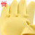 威蝶工业橡胶手套强力加厚牛筋耐酸碱耐磨耐用防滑防水洗衣洗碗居家清洁手套 黄色 L 5付装