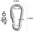 安全卡扣防锈铁镀锌锁扣拴牛扣大号狗链锁螺母保险扣登山扣 【8号带螺母】中号 3个