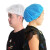 GJXBP一次性帽子头套无纺布厨师帽防尘卫生帽餐饮网帽厨房用帽 22寸蓝色加大款舒适男女通用共5