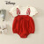 迪士尼（Disney）婴幼儿夏装衣服新生儿女宝宝红色连体衣三角包屁衣满月周岁宴礼服 红色 66cm