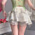 贝普蒂蕾丝蓬蓬半身裙女夏季高腰显瘦粉色蛋糕裙a字短裙子芭蕾风百褶裙 白色 松紧款 S 75-100斤
