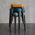 格原素家用现代软包塑料凳子简约可叠放餐凳加厚餐桌高凳餐椅客厅板凳 亮橙色-乳胶坐垫[黑腿-升级加厚