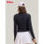 威尔胜（Wilson）春季女士网球服Full Zip针织紧身运动长袖外套 正黑色-BKA XS