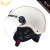 3C认证电动车头盔男女士四季摩托车哈雷半盔冬季款保暖防寒安全帽 白色短透明镜
