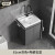宫碟（GODVMOTO）定制太空铝阳台洗衣机柜带搓衣板池一体组合洗衣 61/灰色-陶瓷盆(右盆)