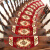 欧式木楼梯踏步垫免胶自粘防滑保护台阶贴长方形脚垫子红地毯定制 玫瑰-05弧形 65*24*3cm魔术扣