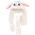 悦碧泉儿童卡通兔耳朵会动的帽子围巾手套一体三件套加厚保暖长款 白兔 三合一一套装 0个