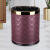 双层皮革+不锈钢圆形垃圾桶 酒店用品宾馆客房客厅创意 10L-双层金圈-轻奢-紫色