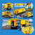ROHDE积木城市系列黄色大卡车货新款人仔拼装益智儿童玩具男孩礼物 警察直升机运输队