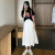 wsng仙A字半身裙学生2021夏季新款小个子高腰中长款显瘦百搭仙女裙 【版】白色 XL 建议120-140斤