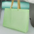 玛仕福 超市折叠购物手提包装袋广告礼品外卖环保袋柳绿横版中号40*30*10cm