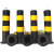双耳立柱带顶环警示桩防撞柱可拆卸全包膜立柱黄黑人行道隔离柱 固定款76*750*2.0带环