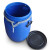 鸣固 工业级塑料桶 塑料桶圆形 铁箍桶 化工桶 圆桶废液桶（蓝色30L）