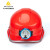代尔塔(Deltaplus)ABS钻石5型舒适安全帽 荧光条反光可反带 工地检查施工作业102018 红色+定制矿灯