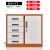 COFLYEE办公室铁皮文件柜子带锁资料档案柜抽屉小矮柜工具阳台储物柜定制 四斗一门咖白 1 0.7mm