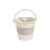 奶油风可折叠水桶家用卫生间大容量加厚提手耐高温户外钓鱼塑料桶 奶油中号