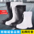 高筒加棉EVA泡沫雨靴冬季男女防水鞋防滑保暖水靴厨房耐油靴 带字母款：EVA材质(白色高帮不加棉) 39