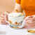 友来福咖啡杯套装 陶瓷杯碟欧式轻奢下午茶茶具便携带勺带碟礼盒装 纯白4杯碟套装 0ml