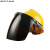 定制电焊面罩配安全帽式焊工防护面具防烤脸护脸全脸焊头戴式焊帽面屏 (灰色)面罩+三筋透气(黄色)安全帽