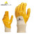 代尔塔201015手套 轻型丁腈涂层棉毛针织防油防水耐磨掌背透气灵巧舒适设备维护 黄色 7
