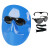 电焊面罩焊工眼镜轻便头戴耳戴烧焊氩弧焊防烤脸气焊透气防护面具 蓝色面罩+1副灰色眼镜+1根绳