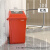 商用摇盖垃圾桶大号办公室厨房客厅方形餐饮大容量带盖塑料户外箱 10L红色带盖 (送垃圾袋)