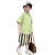 梵香朵童装男童夏款套装2024新款儿童英伦风短袖衬衫短裤小少爷风 绿色 90cm