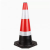 橡胶路锥70cm反光路障锥雪糕筒锥形桶隔离墩施工警示柱道路安全锥 红白固定连接杆