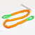 国标工业柔性吊装带双扣环形3/5/10吨起重圆形软吊带吊车吊树吊绳 2吨3米 橘色，绿色 默认