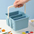 洗笔桶学生美术专用手提涮笔筒水粉颜料水彩绘画便携式塑料小水桶 方形蓝色2只装