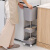 海斯迪克 厨房分类垃圾桶 厨余干湿分离带盖垃圾桶 带轮多层收纳置物架 单层白色 HKT-601