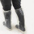 一次性鞋套防水雨天加厚长筒靴套防滑户外漂流耐磨塑料脚套 透明色长筒橡筋款10只