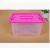 大号乐高桶 塑料透明生活杂物收纳箱 创意玩具有盖储物箱 粉红色 小号