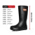 者也（ZYE）户外劳保高筒雨靴标准款红底 38码 男女款防滑雨鞋耐磨工地胶鞋