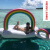 GUBPMTSHIM彩虹云朵水上浮排游泳圈浮床网红漂浮垫漂浮床热带旅游海滩度假 彩虹云朵浮排