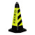 路锥反光锥橡胶交通隔离墩禁止停车警示牌PU方锥锥形橡胶路障雪糕桶筒重4斤 3米黑黄链条