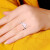 JOLEE戒指女天然粉水晶S925银猫指环时尚简约首饰品均码送女生轻奢礼物
