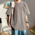 NY-NYC美式ulzzang男装T恤夏季廓形320g重磅纯棉短袖男体恤少年感七分袖 白色 M95-115斤