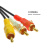 莲花线AV线红白黄3色线三莲花头音频视频线3对3DVD信号连接线 黑色 10米
