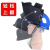 支架高空面罩配安帽头戴式氩弧焊接焊工防护电焊帽自动 支架高空面罩+[蓝]安全帽
