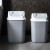 圾圾桶网红现代风格房间垃圾桶带盖客厅专用大容量摇盖厕所卫生间  大号摇盖灰色14L