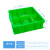 颜色定制款配件收纳工具箱加厚正方形塑料周转箱紫定制 绿色+六格箱 外尺寸:400x400x130mm