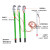 10KV高压户外挂钩螺旋压紧式接地线猴头JDX接地棒线路35KV接地线 1M棒×3+1.5米*3+7米+包