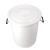 幸蕴 大号塑料圆桶 圆形收纳桶 大容量酒店厨房垃圾桶储水桶 白色无盖100L