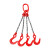 大开口吊索具起重链条吊装工具组合吊环吊链吊钩吊具起重挂钩索具 桔红色1吨1米1根