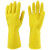 海斯迪克 乳胶手套 防水防滑耐磨塑胶劳保手套 黄色100双 XL 