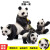 Oenux儿童熊猫玩偶玩具摆件模型仿真野生动物实心大小套装饰工艺件礼物 爬行熊猫