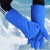 防寒防冻冷库耐低温水液氮干冰二氧化碳加气站LNG 38cm蓝色液氮手套 均码