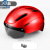 GJXBP美團外卖头盔夏季帽子优选专+众包骑手大码半盔跑外卖员装备全套 晶格红-灰镜片 (可调头围大 均码